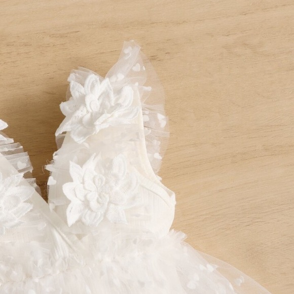 SHEIN baby girl white hearts Dress/romper 8-12 months - Picture 3 of 10